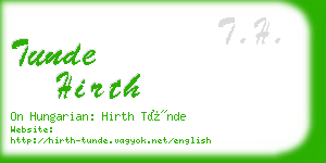 tunde hirth business card